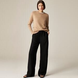 J. Crew Women's Cashmere Classic-Fit Crewneck Sweater Heather Camel Size XS NWT